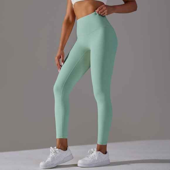 🌱 FRESH & COMFY! Spring Green High Waist Leggings - Workout Ready! - Picture 6 of 9